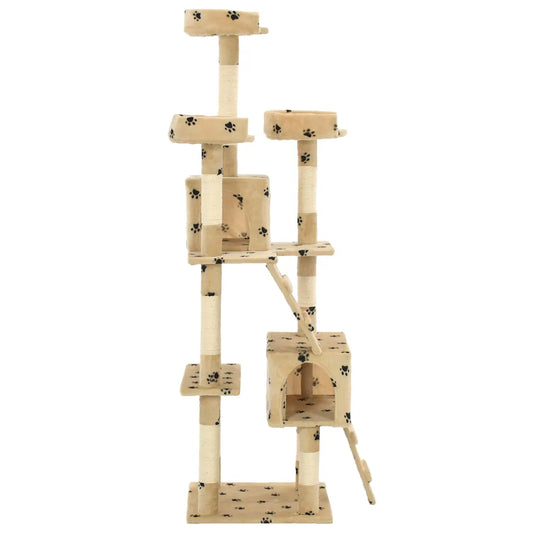 Albero per gatti tiragraffi sisal 170 cm con zampe stampate