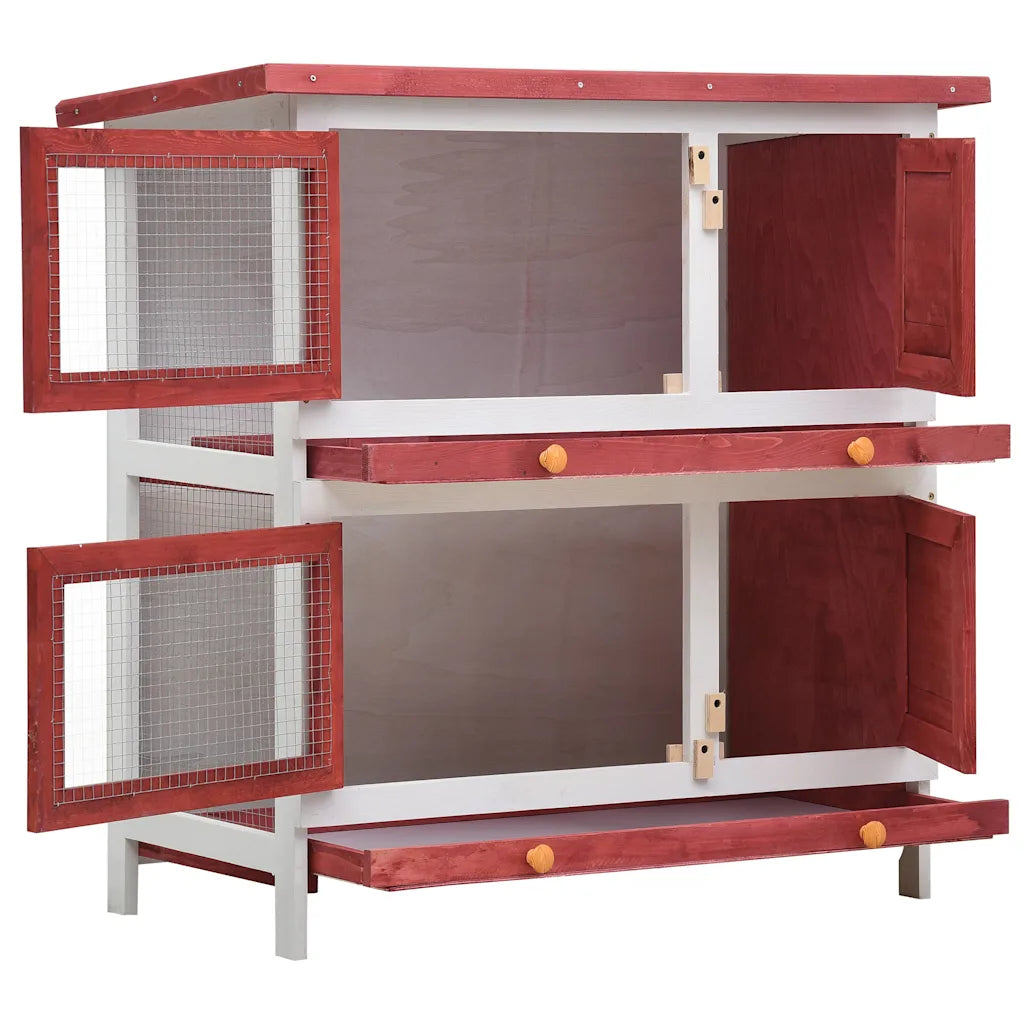 Conigliera per esterni a 2 livelli 90x45x90 cm in legno