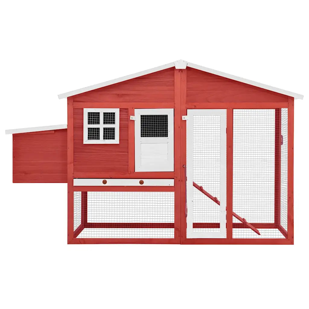 Pollaio in legno abete 191x67x117 cm con casetta e nidificazione