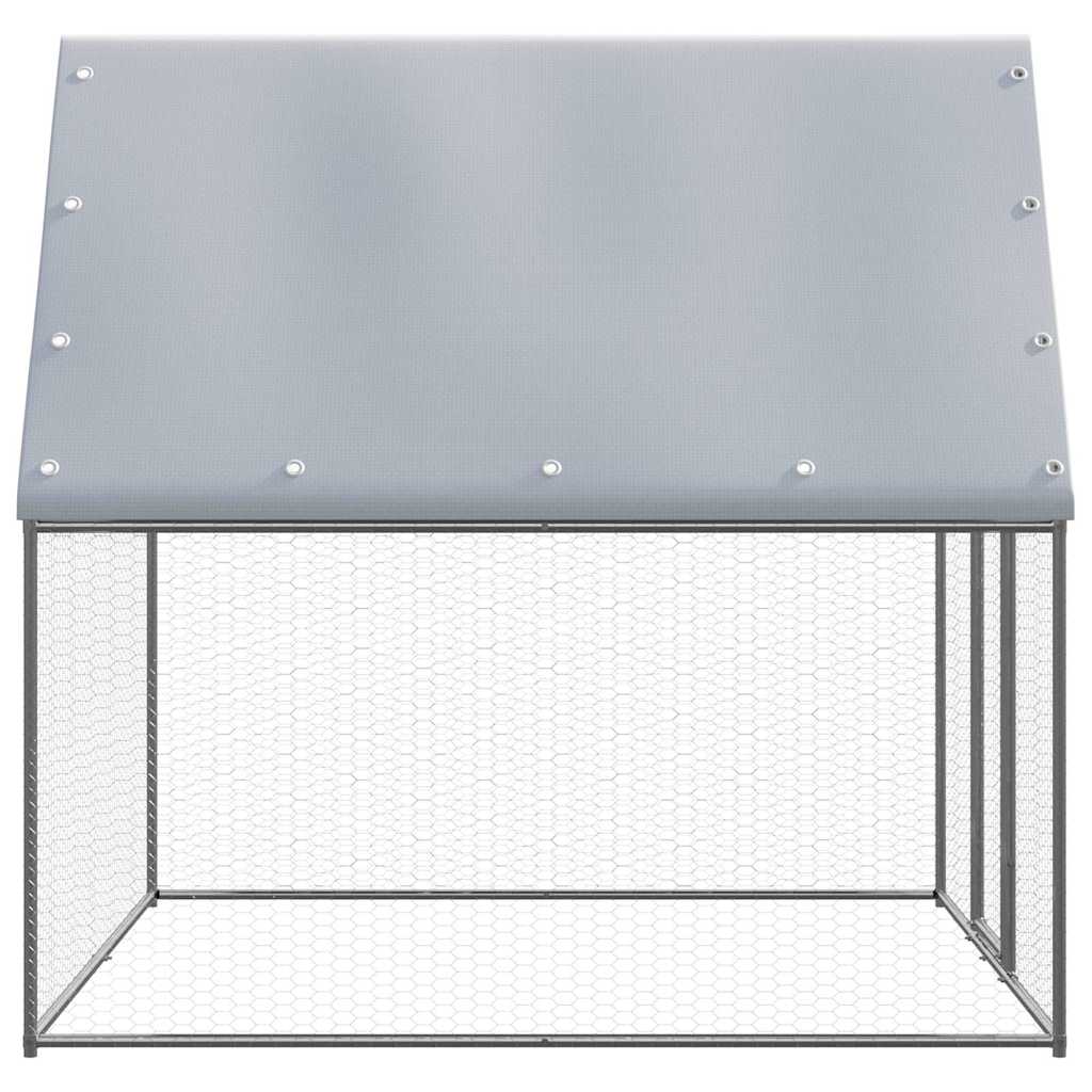 Gabbia per Polli da Esterno 2x2x2 m in Acciaio Zincato