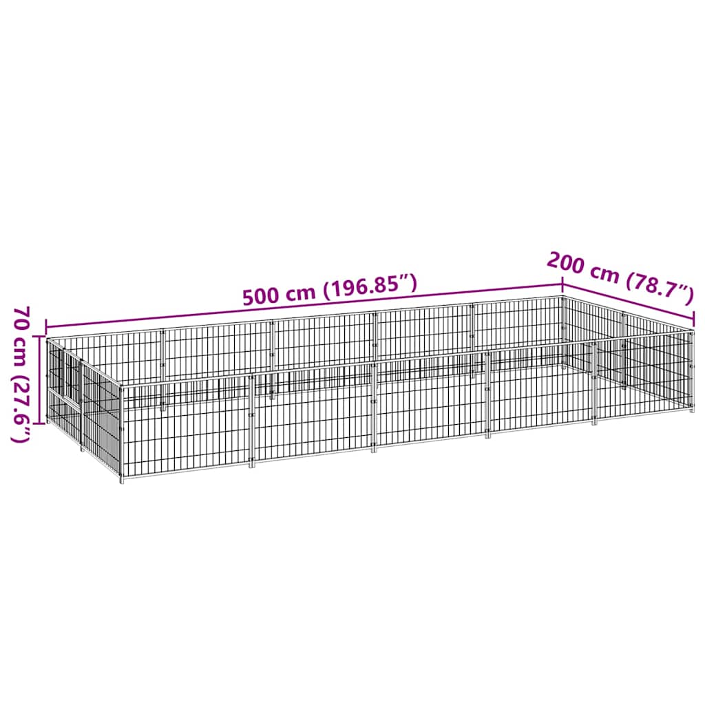 Gabbia per Cani 10 m² in Acciaio