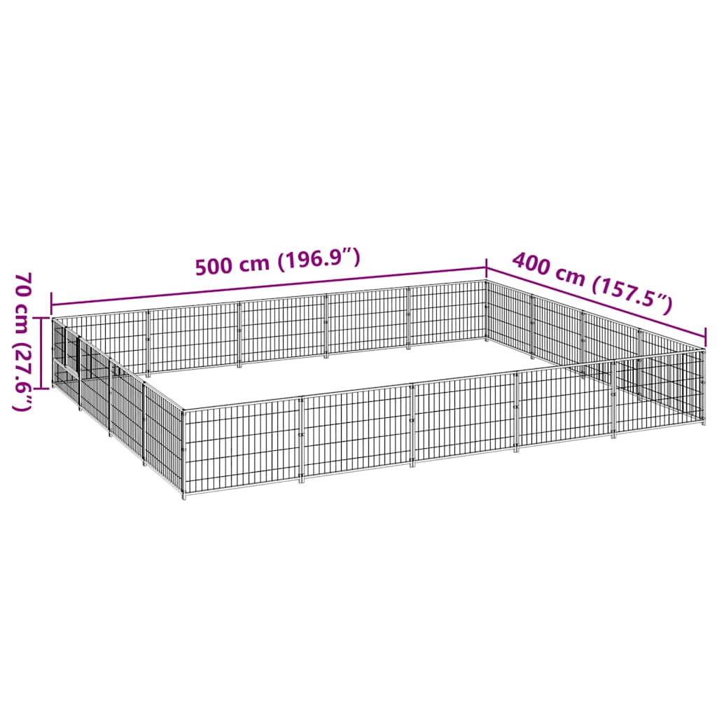 Gabbia per Cani 20 m² in Acciaio