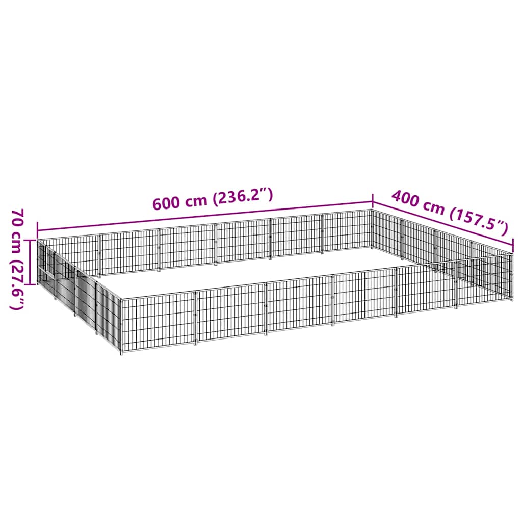 Gabbia per Cani 24 m² in Acciaio