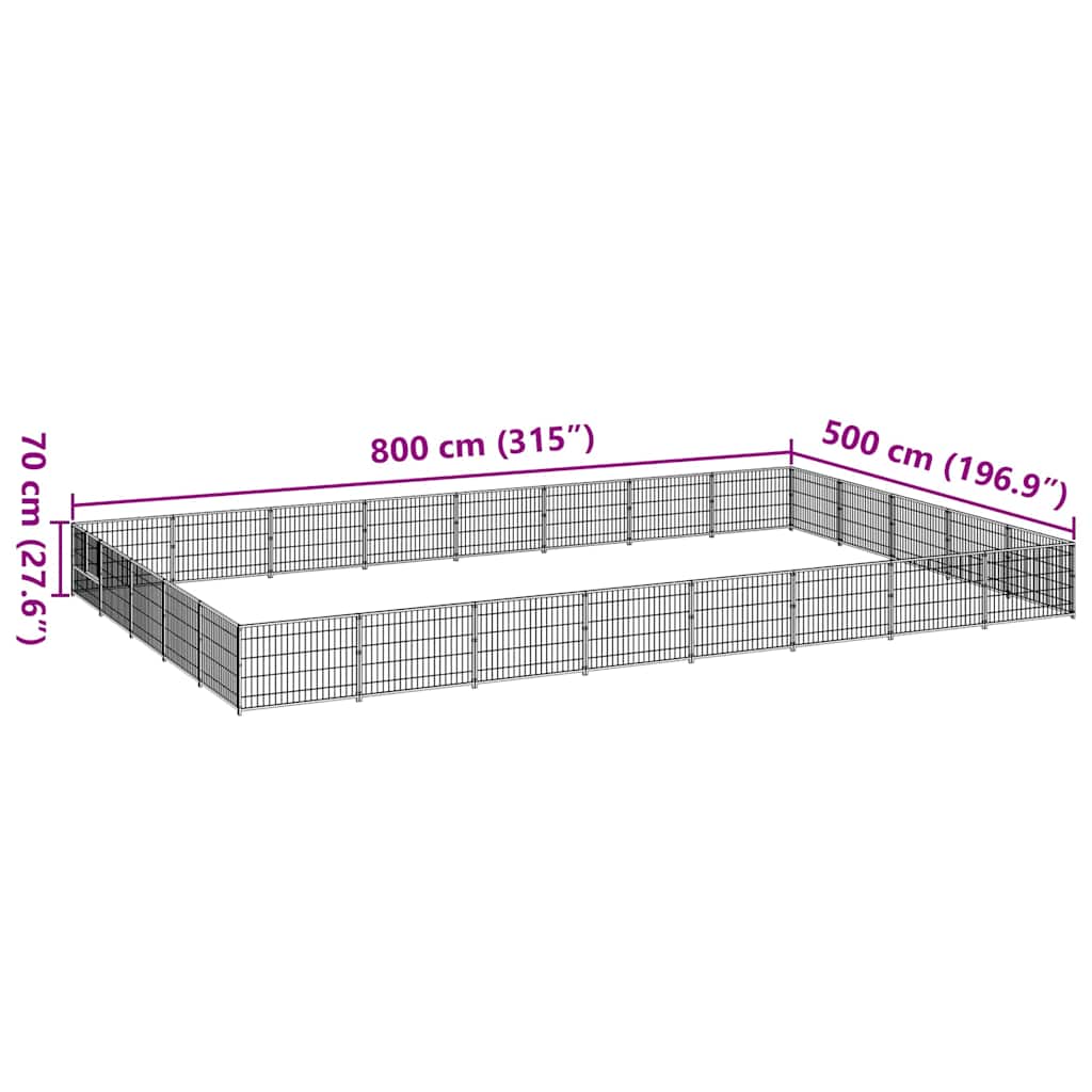 Gabbia per Cani 40 m² in Acciaio