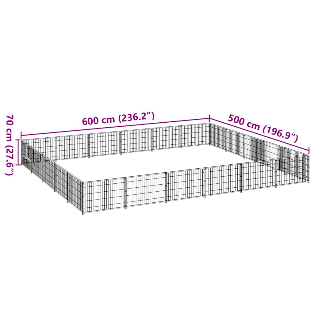 Gabbia per Cani 30 m² in Acciaio