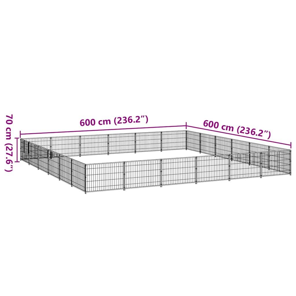 Gabbia per Cani 36 m² in Acciaio