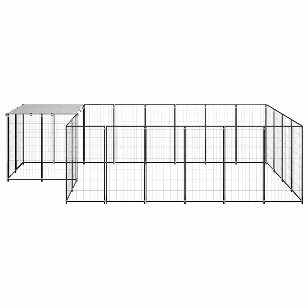Gabbia per cani 440x220x110 cm in acciaio con tetto