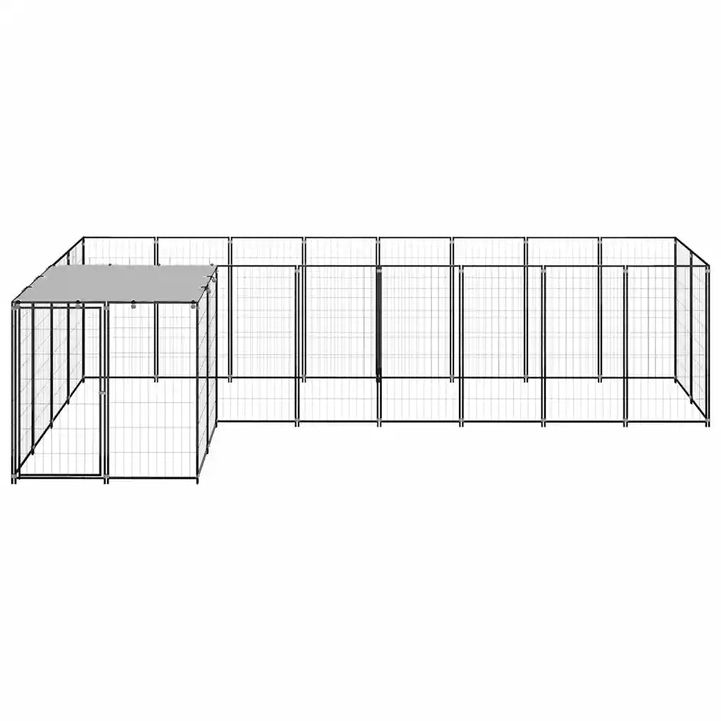 Gabbia per cani 330x220x110 cm in acciaio con tetto in polietilene