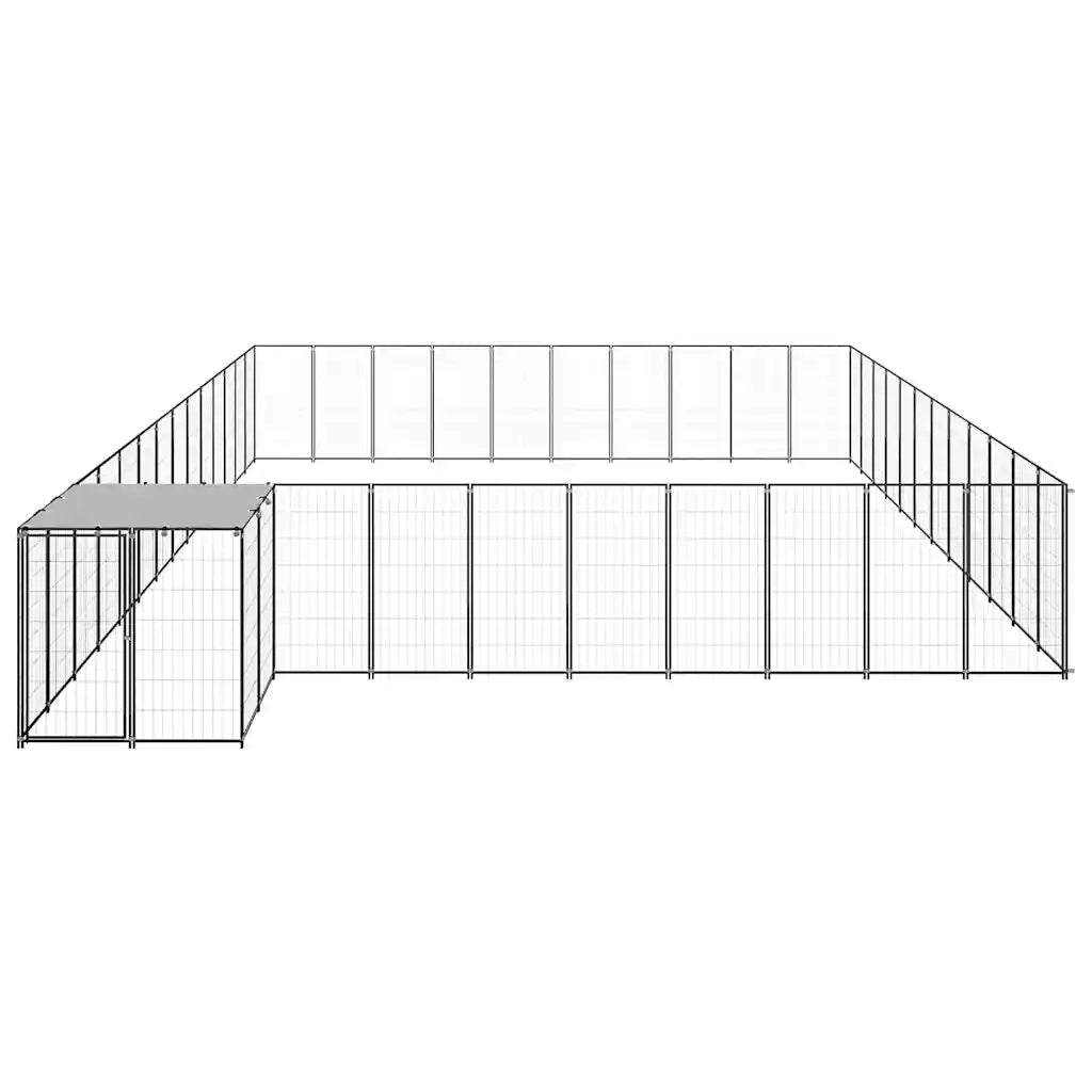 Gabbia per cani 770x550x110 cm in acciaio con tetto in polietilene