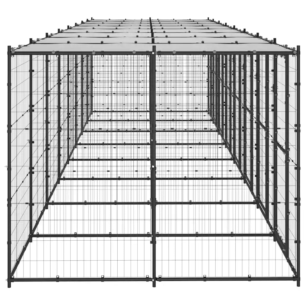 Gabbia per cani esterno acciaio zincato 880x220x180, tetto PE