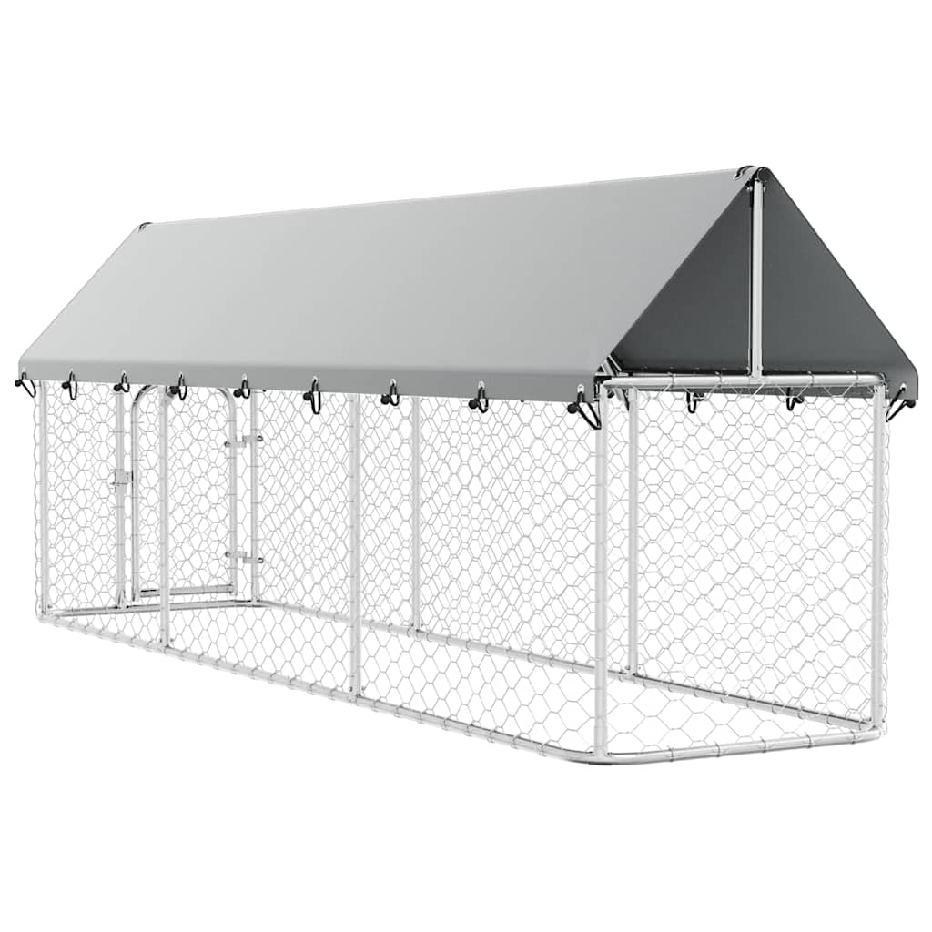 Gabbia per Cani da Esterno con Tetto 400x100x150 cm