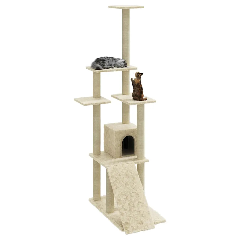 Albero per gatti con tiragraffi in sisal 54x73x155 cm