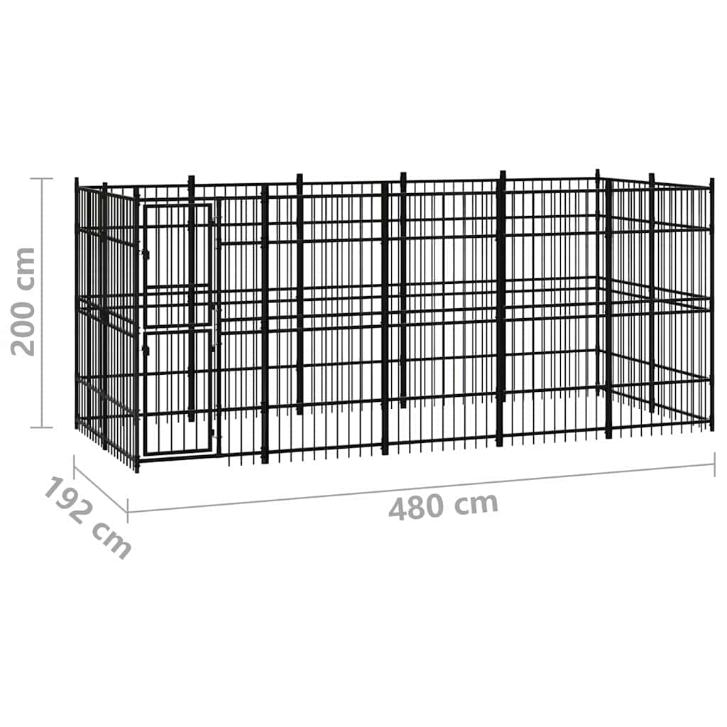 Gabbia per Cani da Esterno in Acciaio 9,22 m²