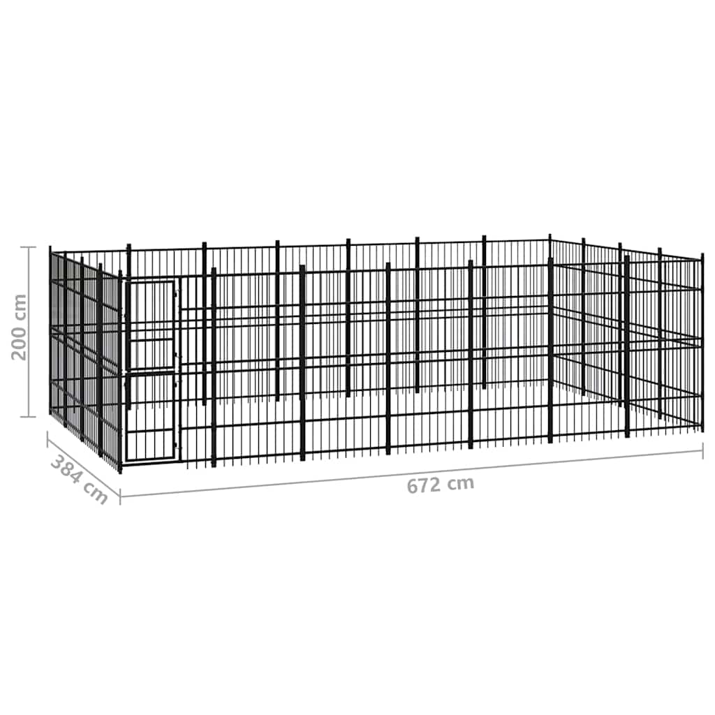 Gabbia per Cani da Esterno in Acciaio 25,8 m²