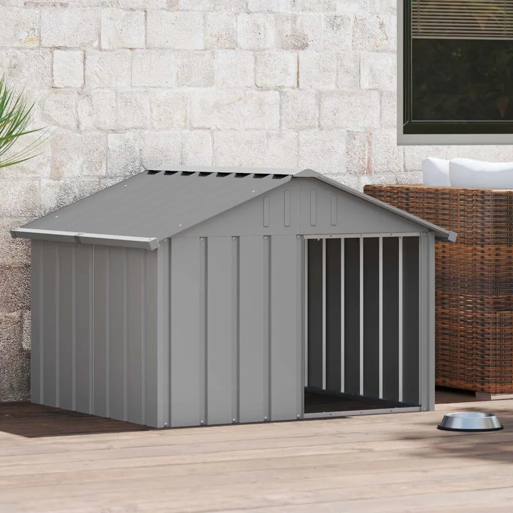Casetta per cani 116,5x103x81,5 cm acciaio zincato