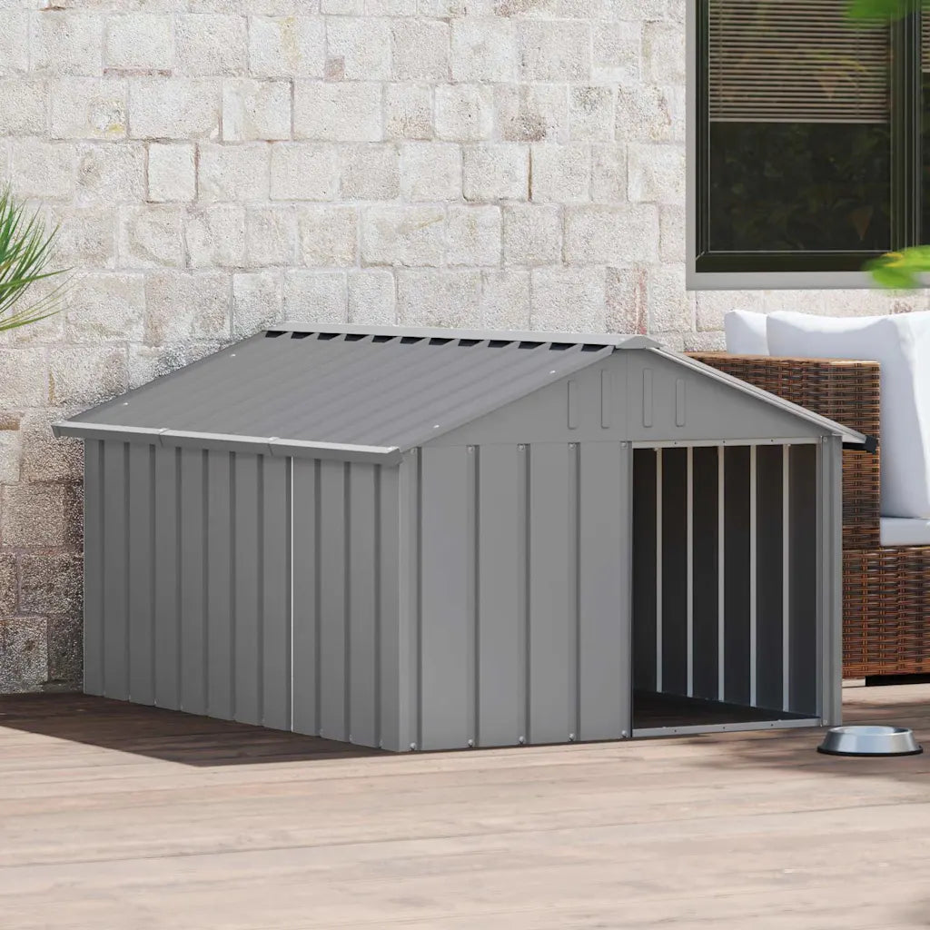 Casetta per cani 116,5x153x81,5 cm in acciaio zincato