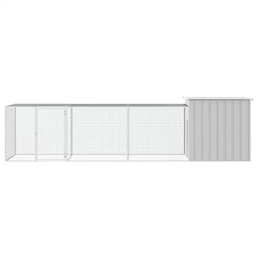 Gabbia per polli 400x91x100 cm in acciaio zincato con 2 estensioni