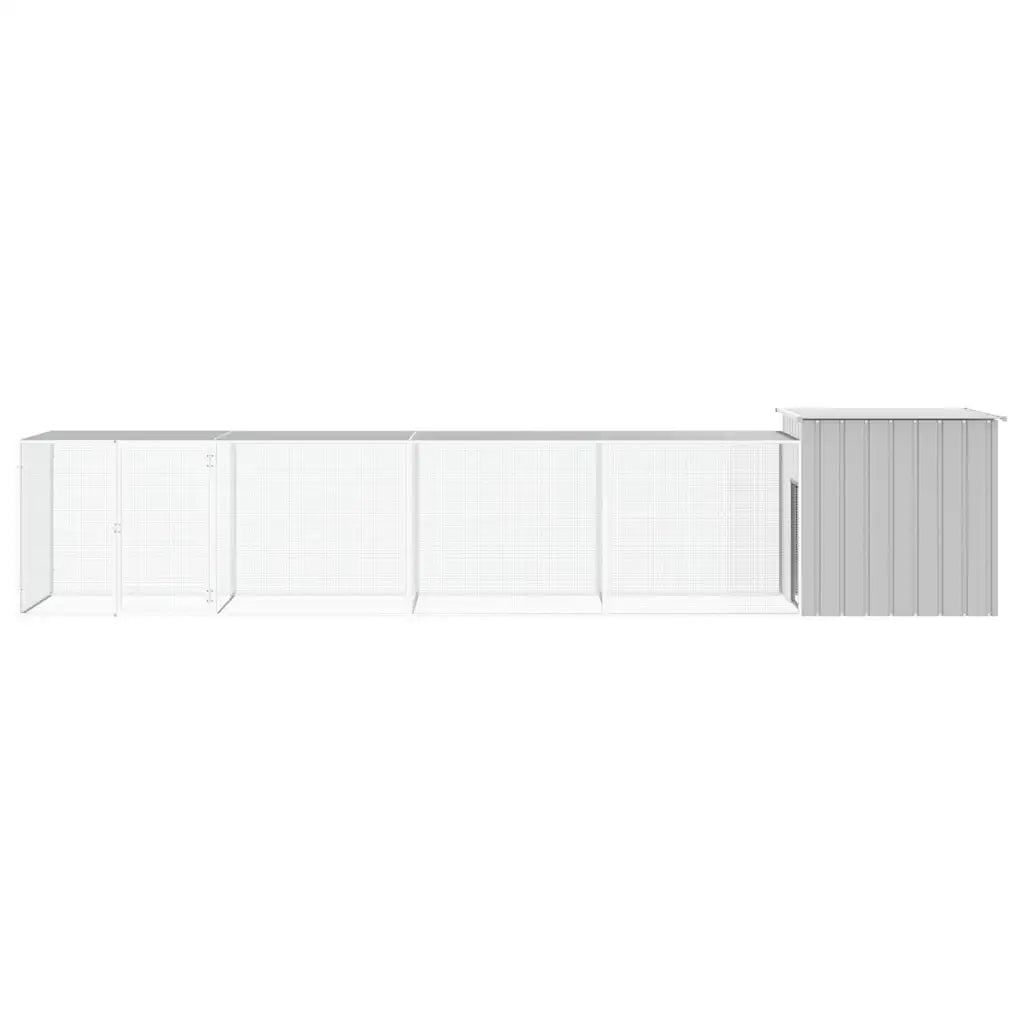 Gabbia per polli 500x91x100 cm in acciaio zincato con 3 estensioni