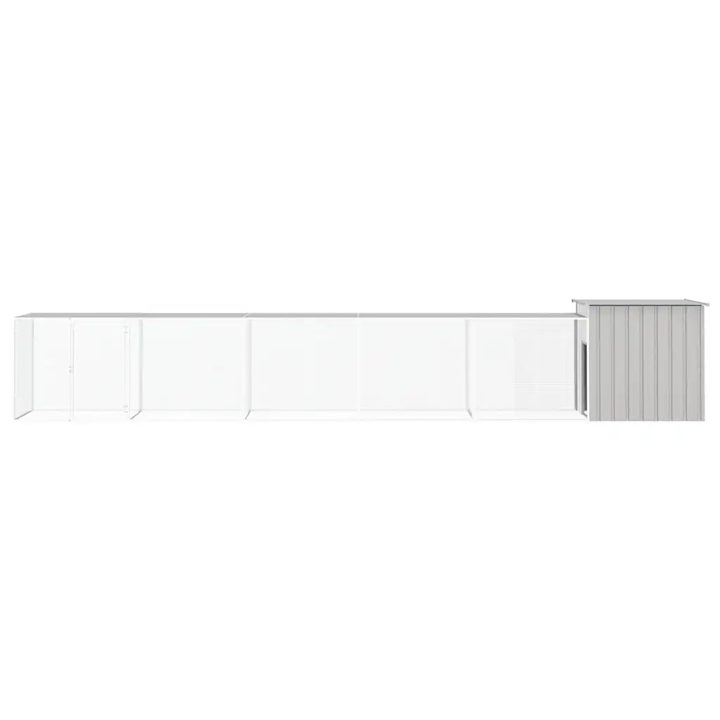 Gabbia per polli 600x91x100 cm in acciaio zincato con 4 estensioni