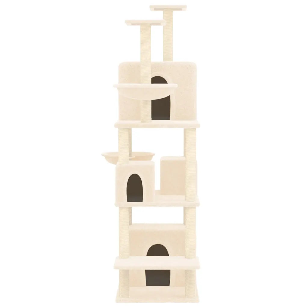 Albero per gatti con tiragraffi in sisal 64x97x180 cm grigio