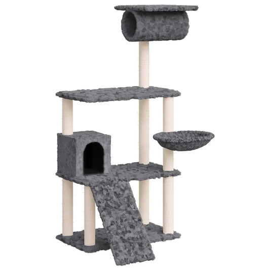 Albero per gatti con tiragraffi in sisal 76,5x70x131 cm