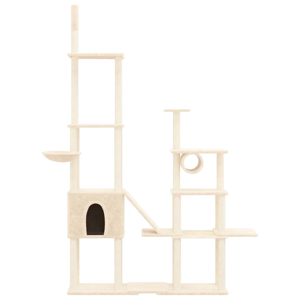 Albero per gatti con tiragraffi in sisal 166x35x279 cm