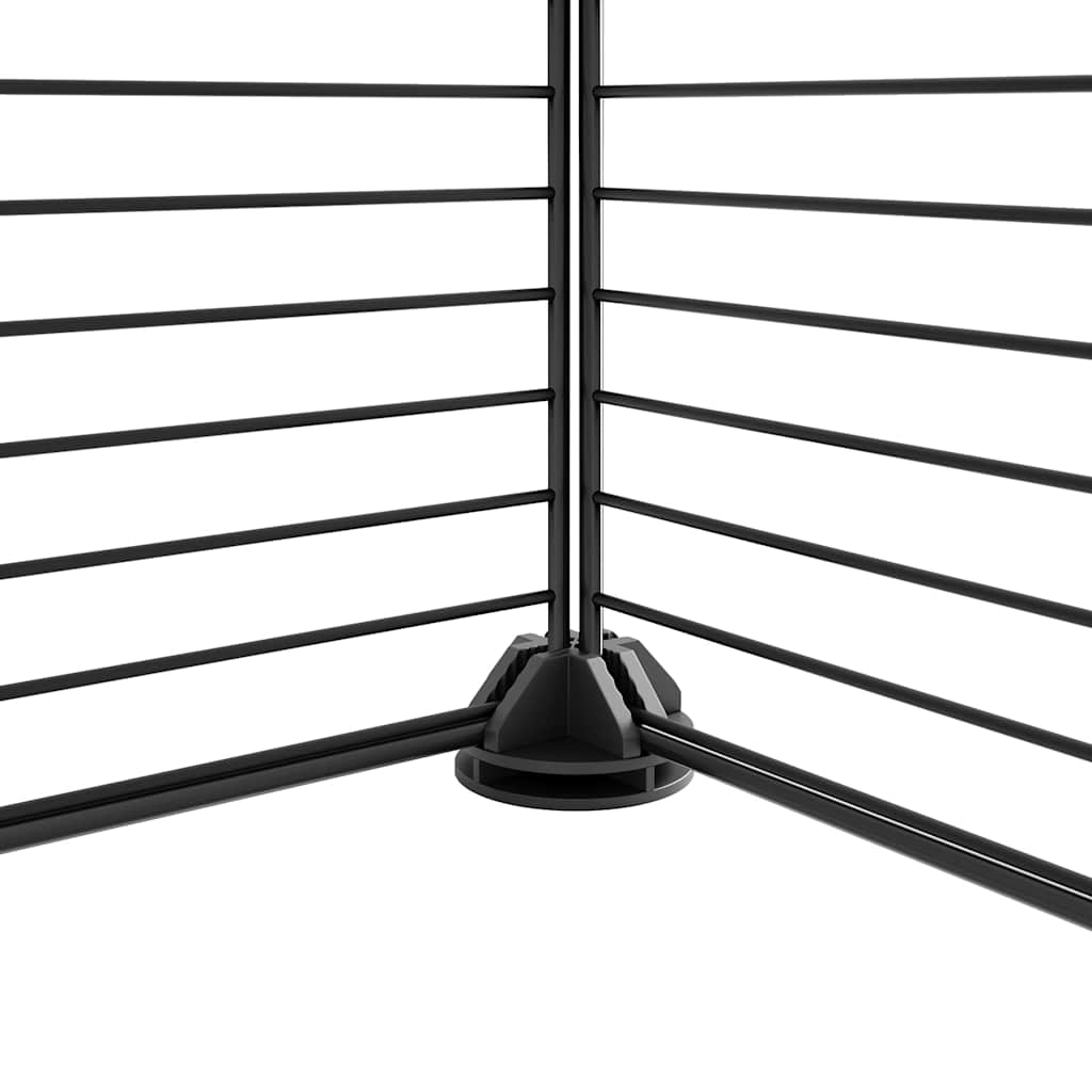 Gabbia per Animali 12 Pannelli con Porta Nero 70x35x70 cm Acciaio