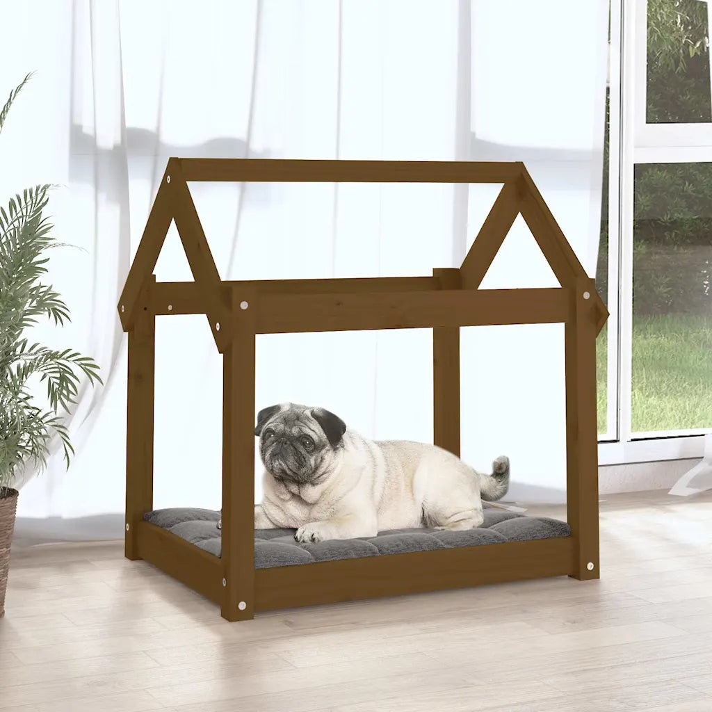Cuccia per cani in legno massello di pino 71x55x70 cm
