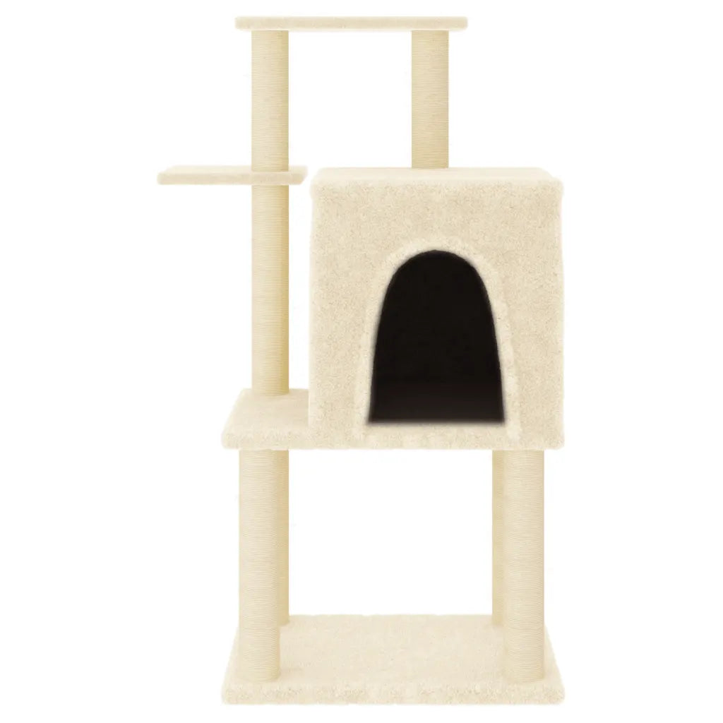 Albero per gatti con tiragraffi in sisal 60,5x47,5x97 cm grigio