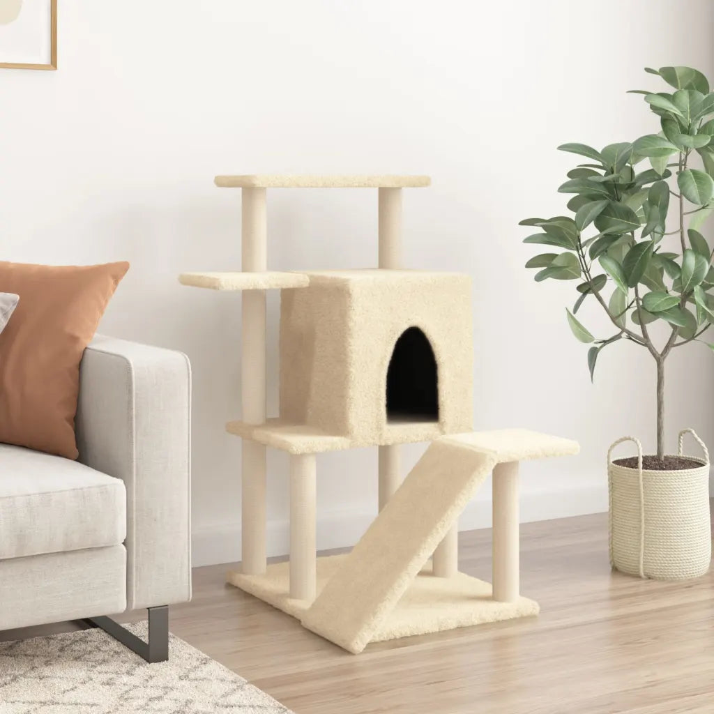 Albero per gatti con tiragraffi in sisal 74x61x97 cm grigio