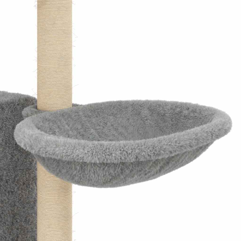 Albero per Gatti con Tiragraffi in Sisal Chiaro 131 cm