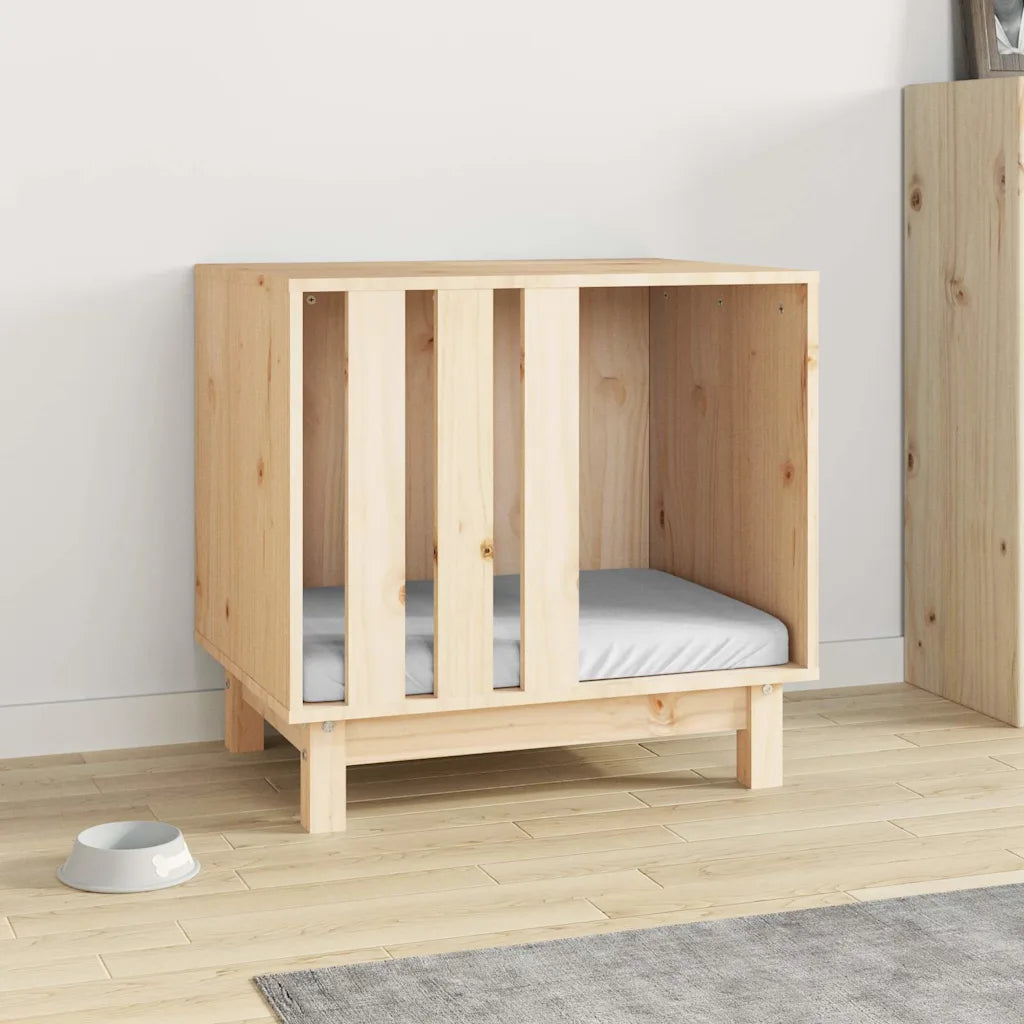 Casetta per cani 60x45x57 cm in legno massello di pino