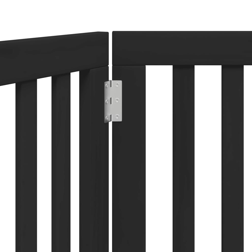Cancello per Cani Pieghevole 2 Pannelli Nero 160cm Legno Pioppo
