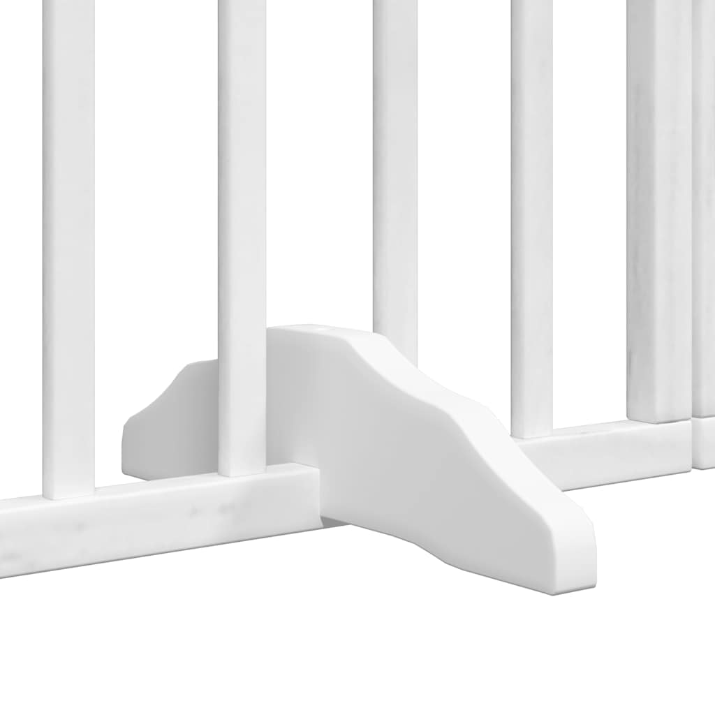 Cancello Cani Porta Pieghevole Bianco 9 Pannelli 450 cm Pioppo