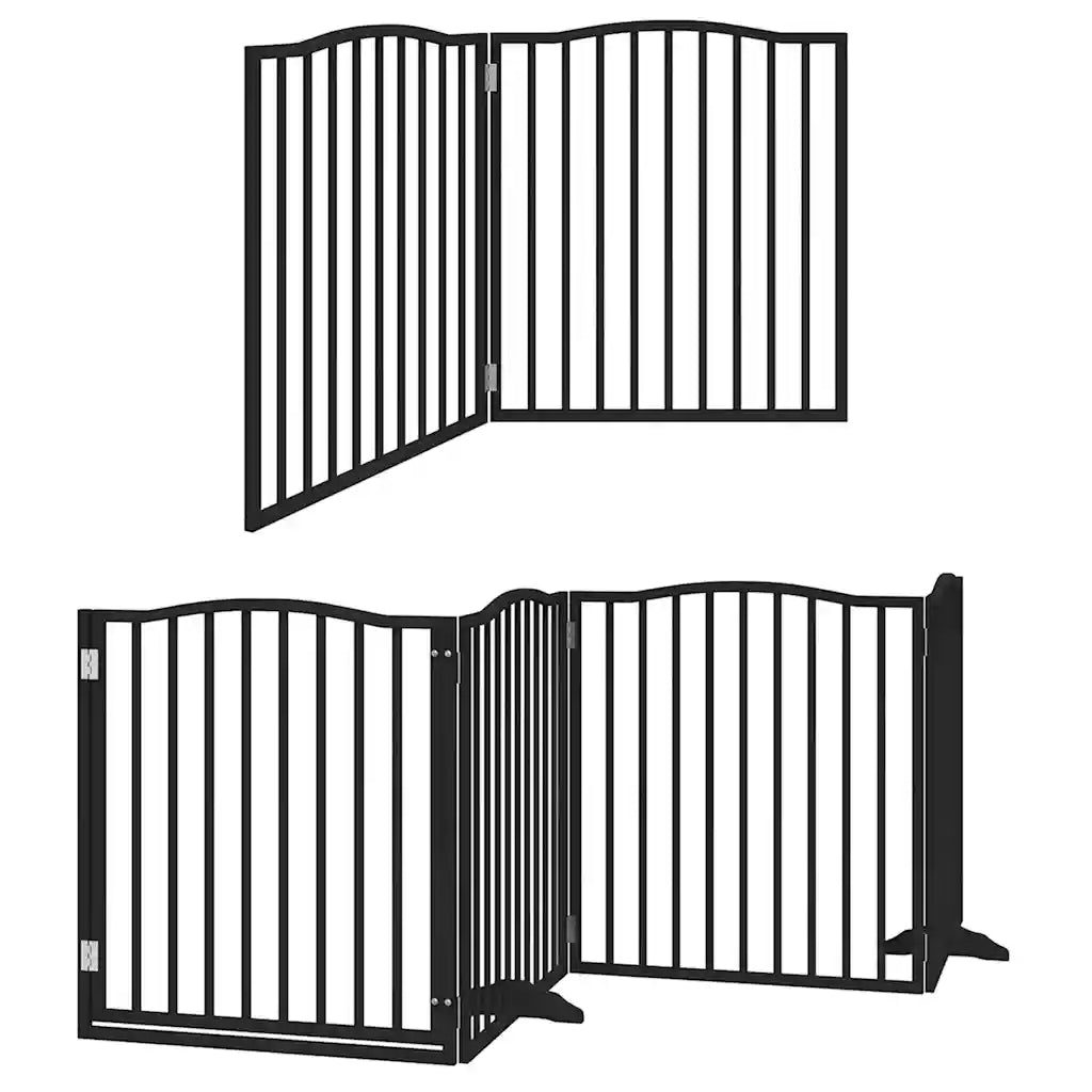 Cancello per cani pieghevole 4 pannelli 320 cm legno massello abete