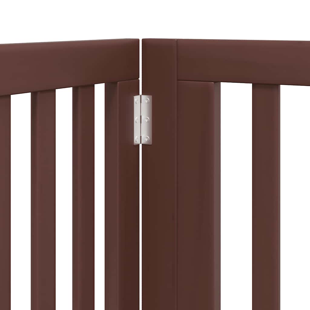 Cancello Cani Porta Pieghevole Marrone 12 Pannelli 960cm Pioppo