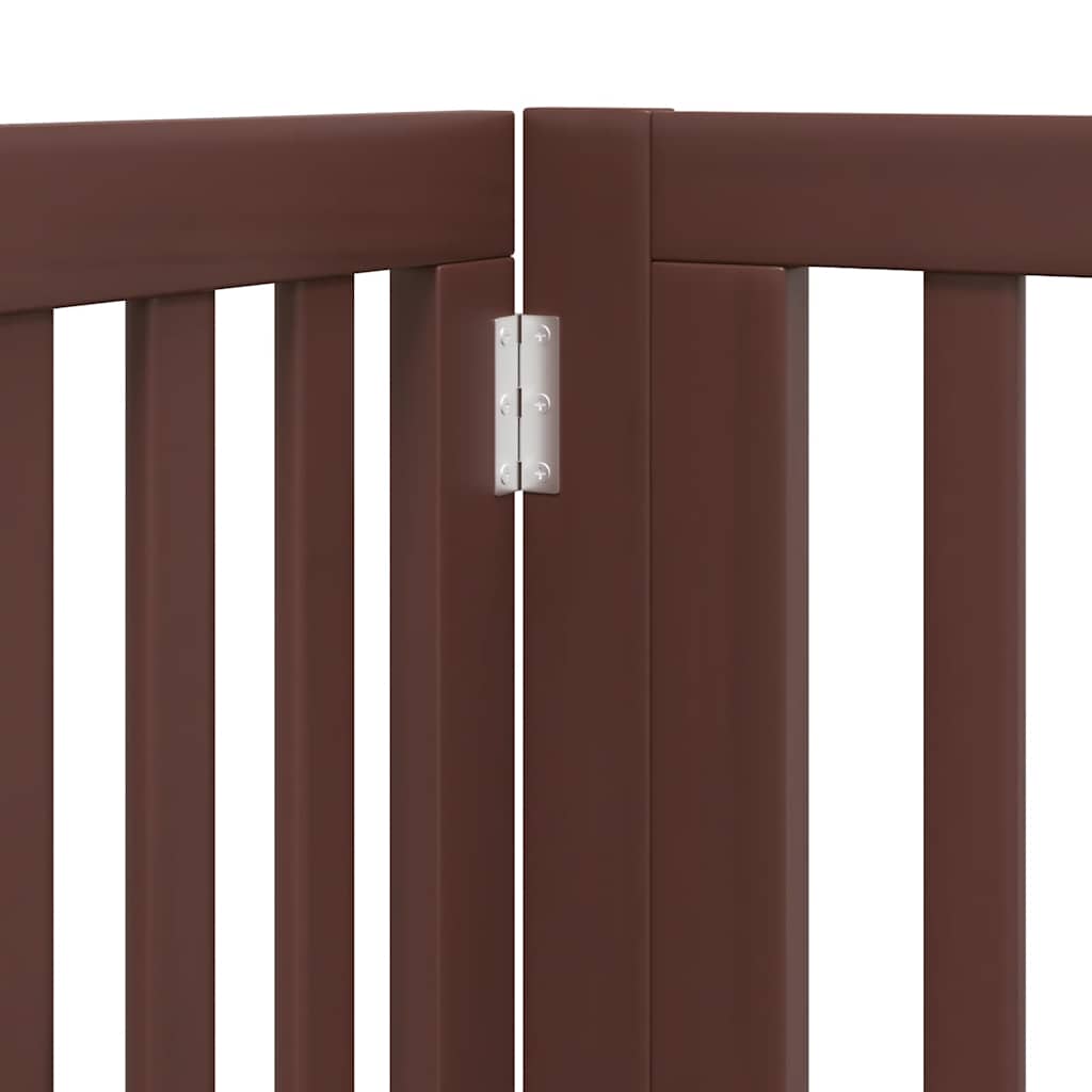Cancello Cani Porta Pieghevole Marrone 6 Pannelli 480cm Pioppo