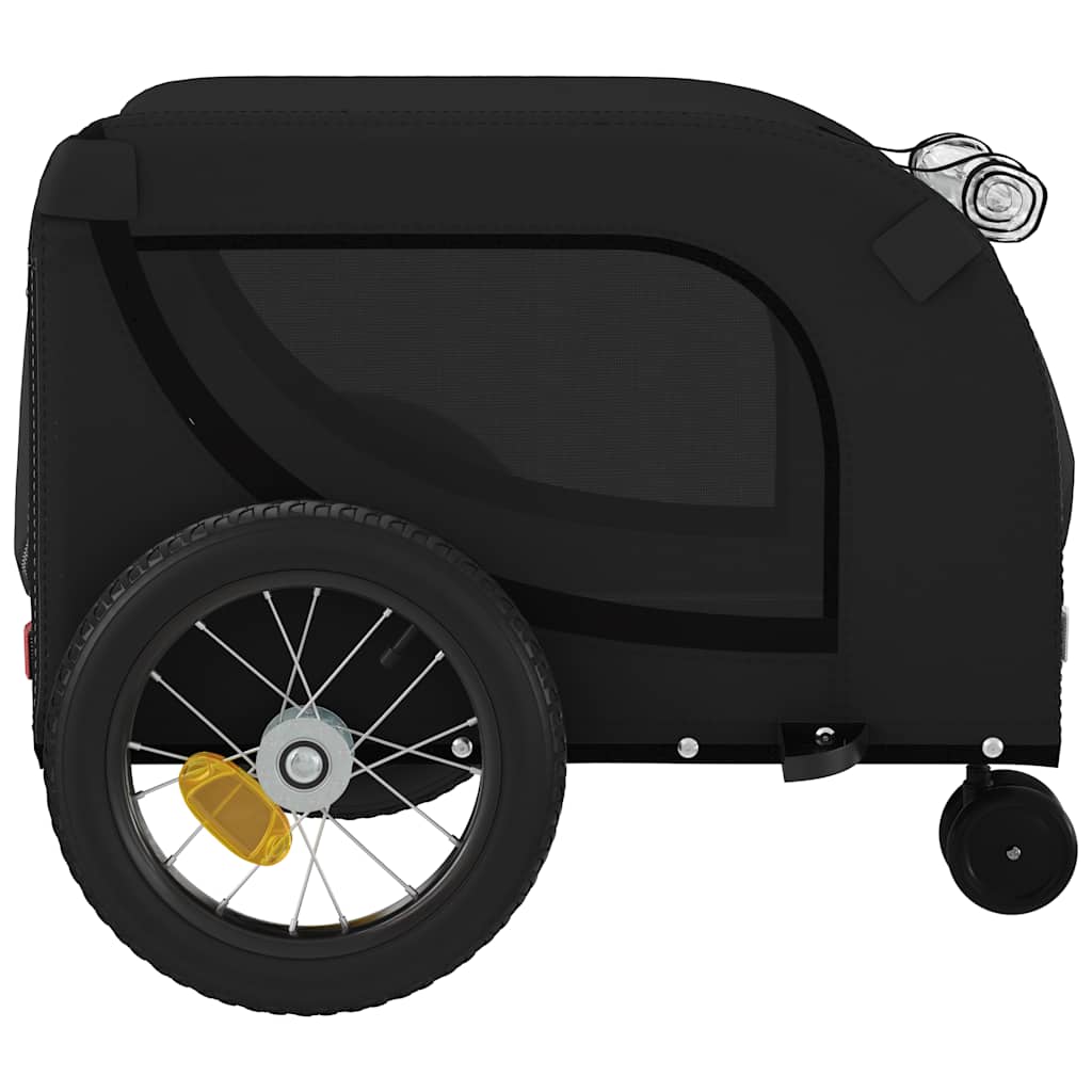 Rimorchio da Bici per Animali Nero Oxford e Ferro
