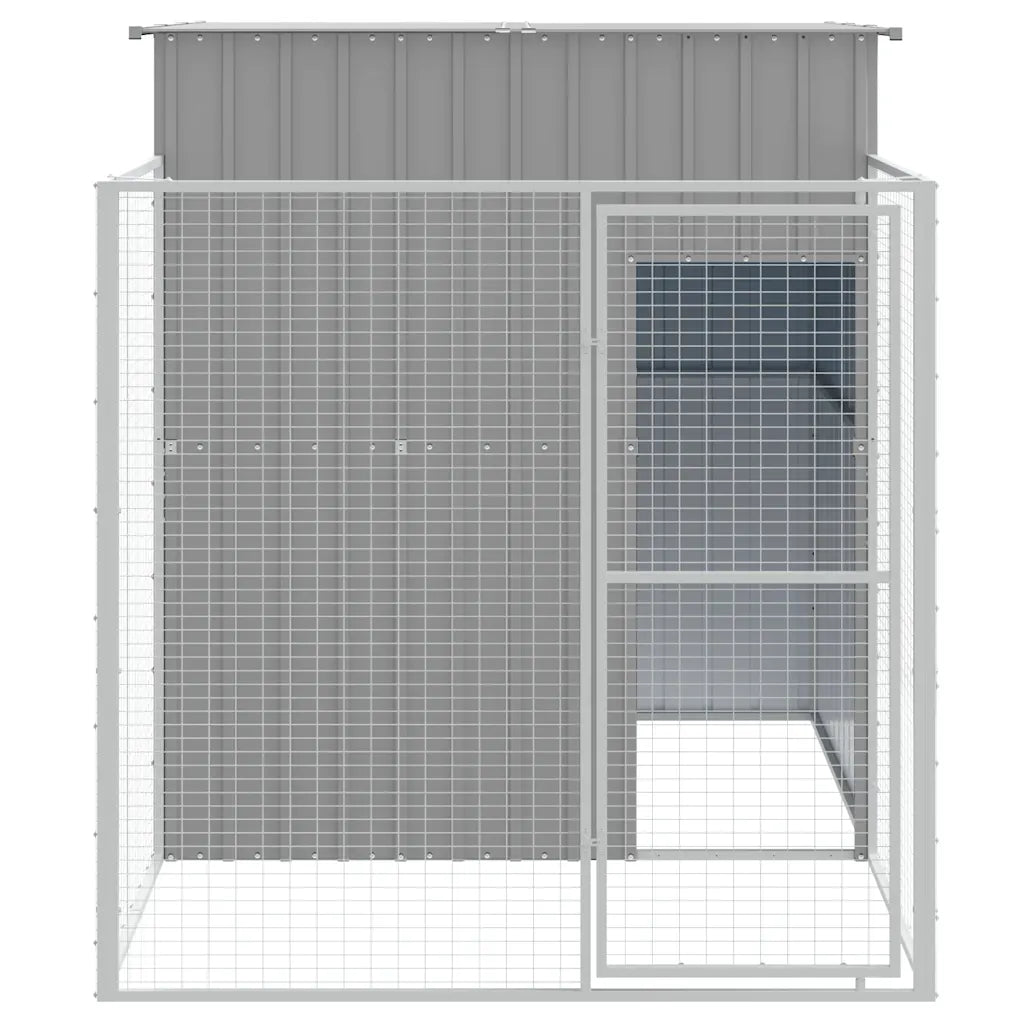 Casetta per cani con corsa 165x251x181 cm acciaio zincato