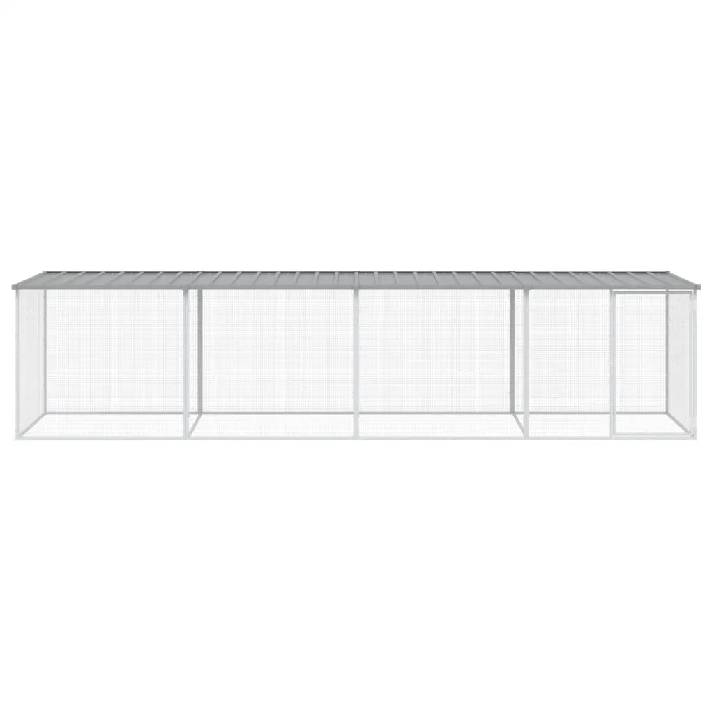 Gabbia per polli con tetto 403x98x90 cm, 1+3 estensioni