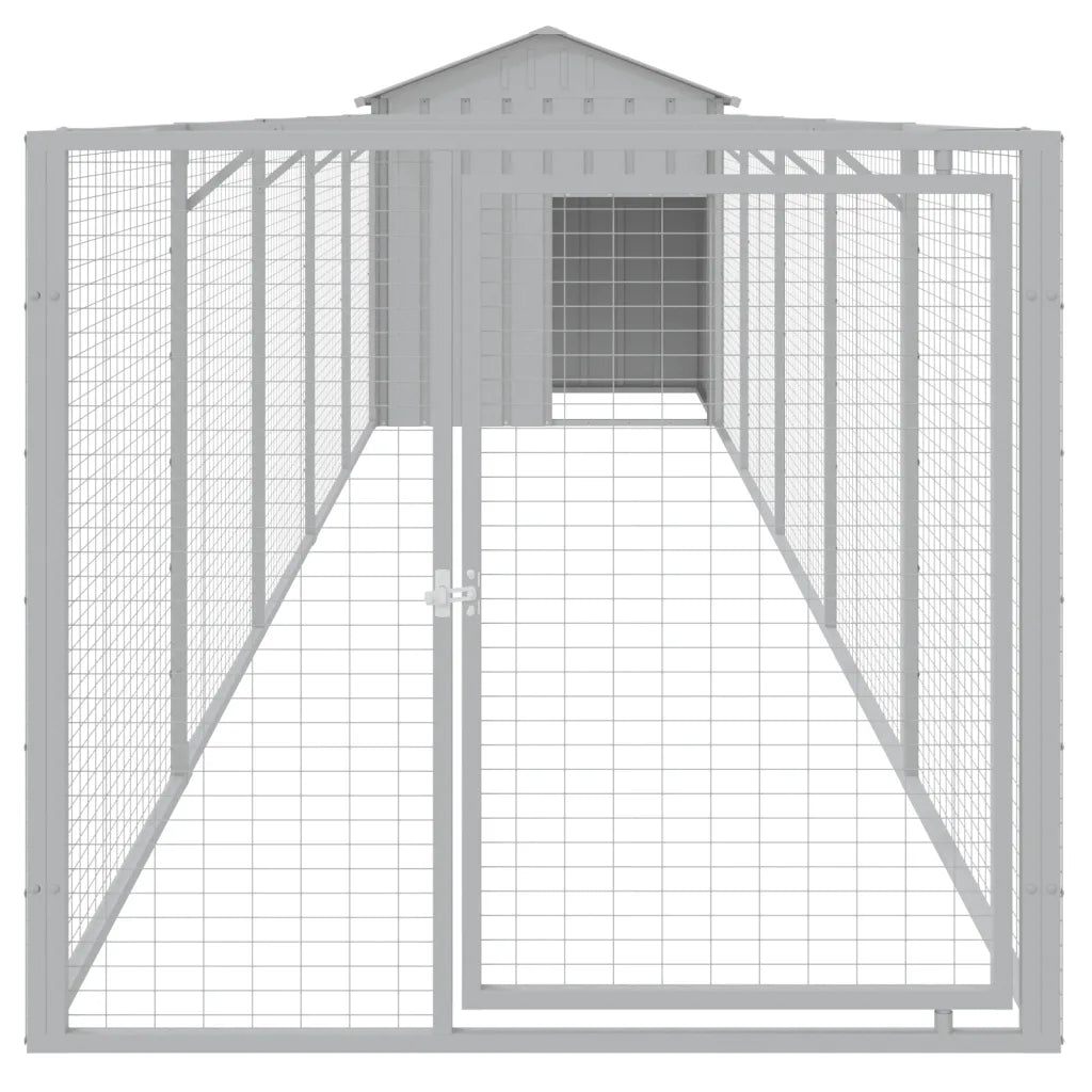 Pollaio con area corsa 117x609x123 cm acciaio zincato