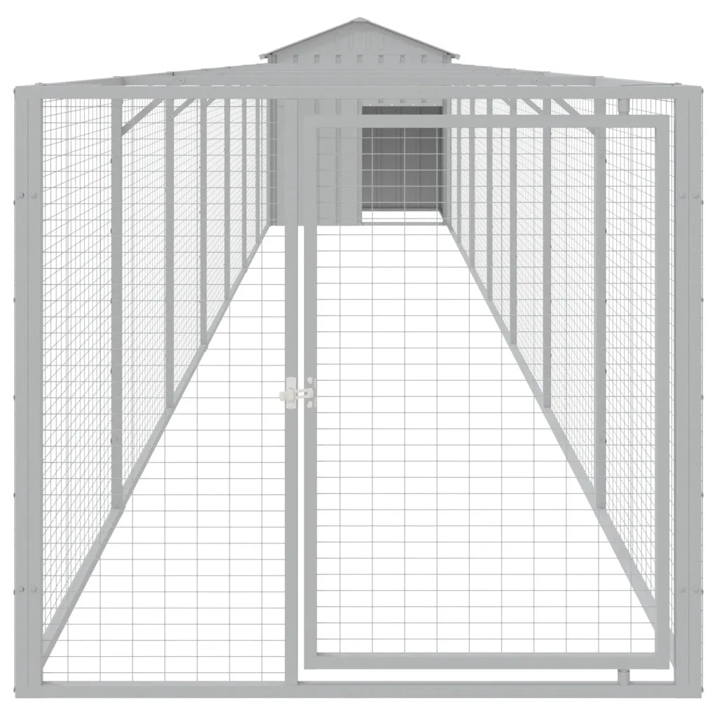 Pollaio con area corsa 117x813x123 cm acciaio zincato