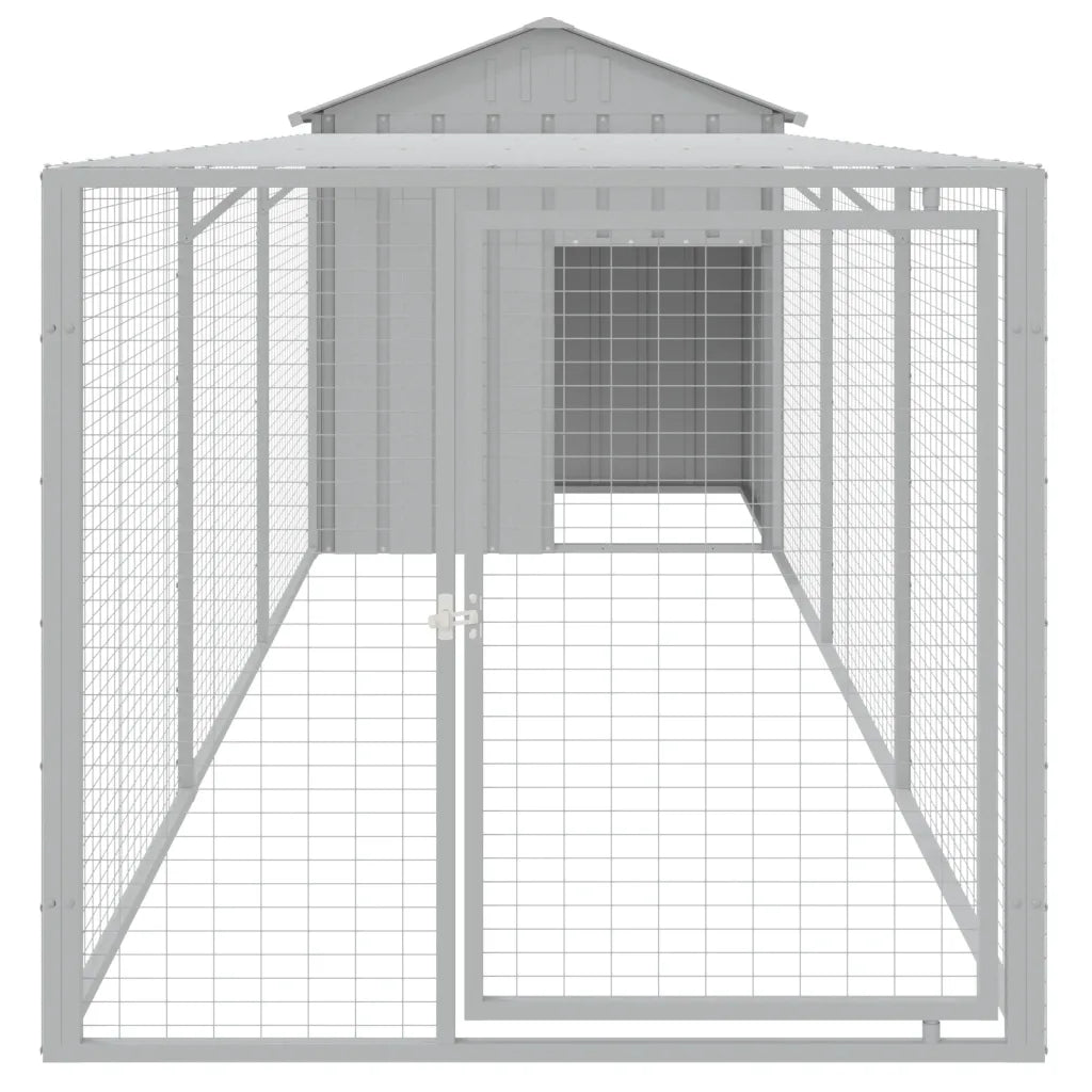 Pollaio con area corsa 117x405x123 cm acciaio zincato