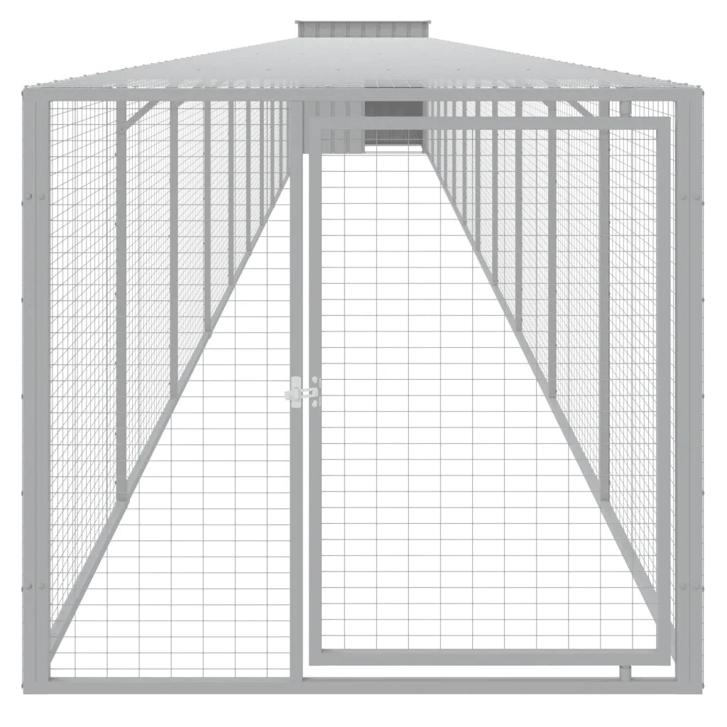 Pollaio con area corsa 110x1221x110 cm acciaio zincato