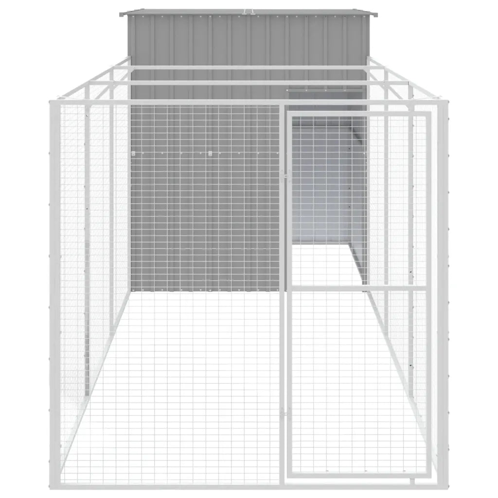 Pollaio con area corsa 165x455x181 cm acciaio zincato