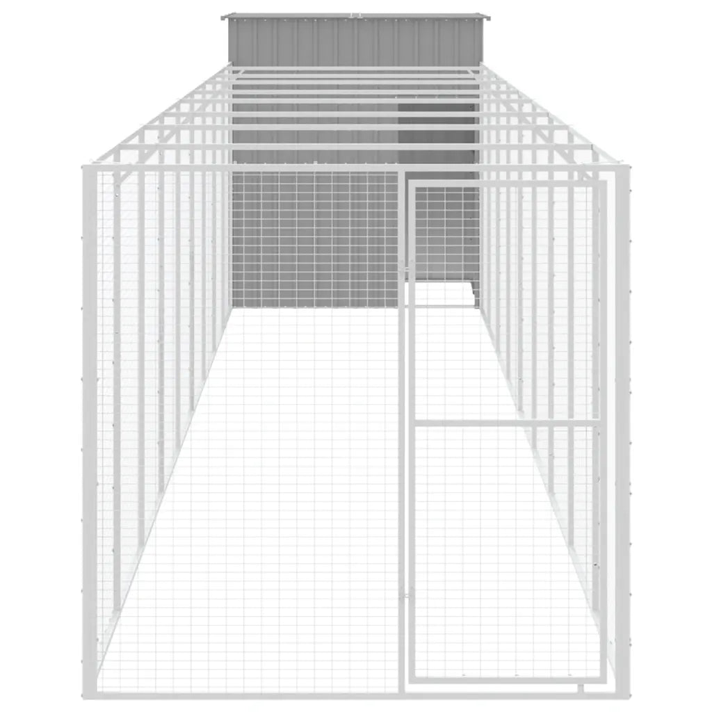 Casetta per cani con corsa 165x1067x181 cm in acciaio zincato