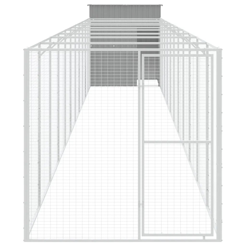 Pollaio con area corsa 165x1271x181 cm acciaio zincato