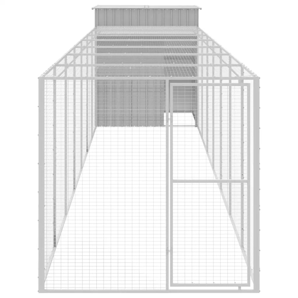 Casetta per cani con corsa 165x863x181 cm in acciaio zincato