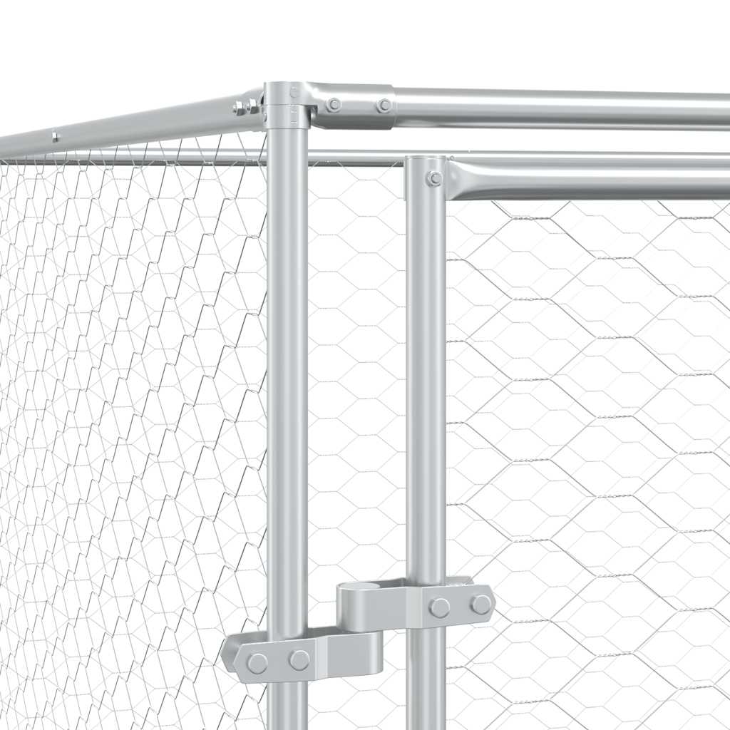 Cuccia per Cani da Esterno Argento 6x6x2 m in Acciaio Zincato