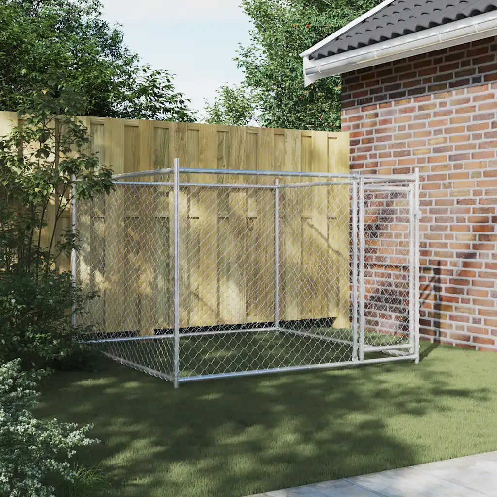 Cuccia per cani da esterno con copertura 2x2x1,5 m in acciaio zincato